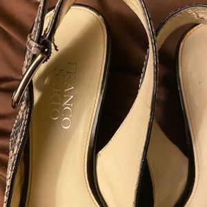 Franco Sarto Open toe, sling back pump.